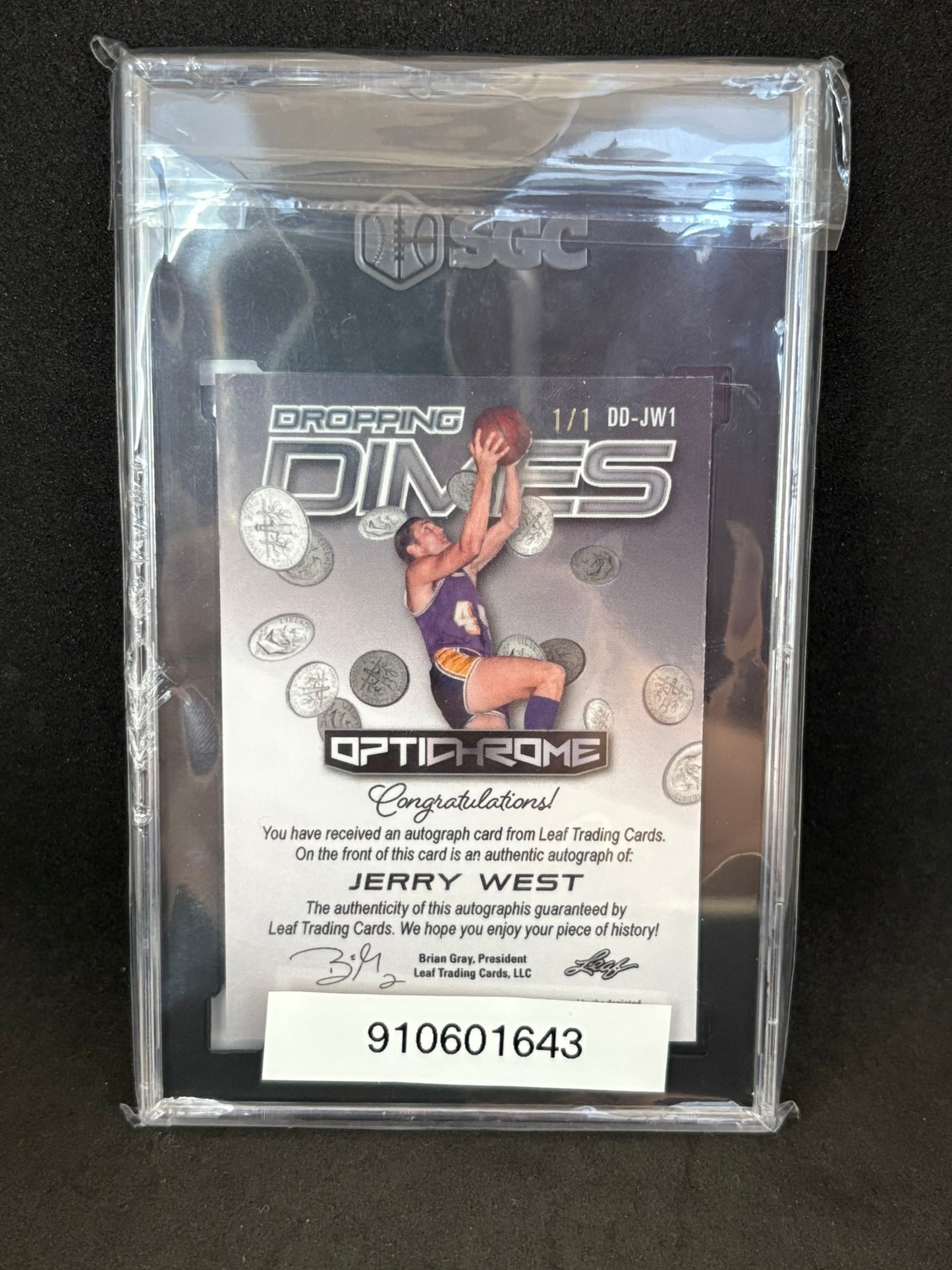 Jerry West Autograph 2022-23 Leaf Optichrome Pink 1/1 !