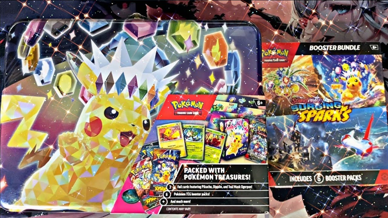 Pokemon Surging Sparks TCG Tin!