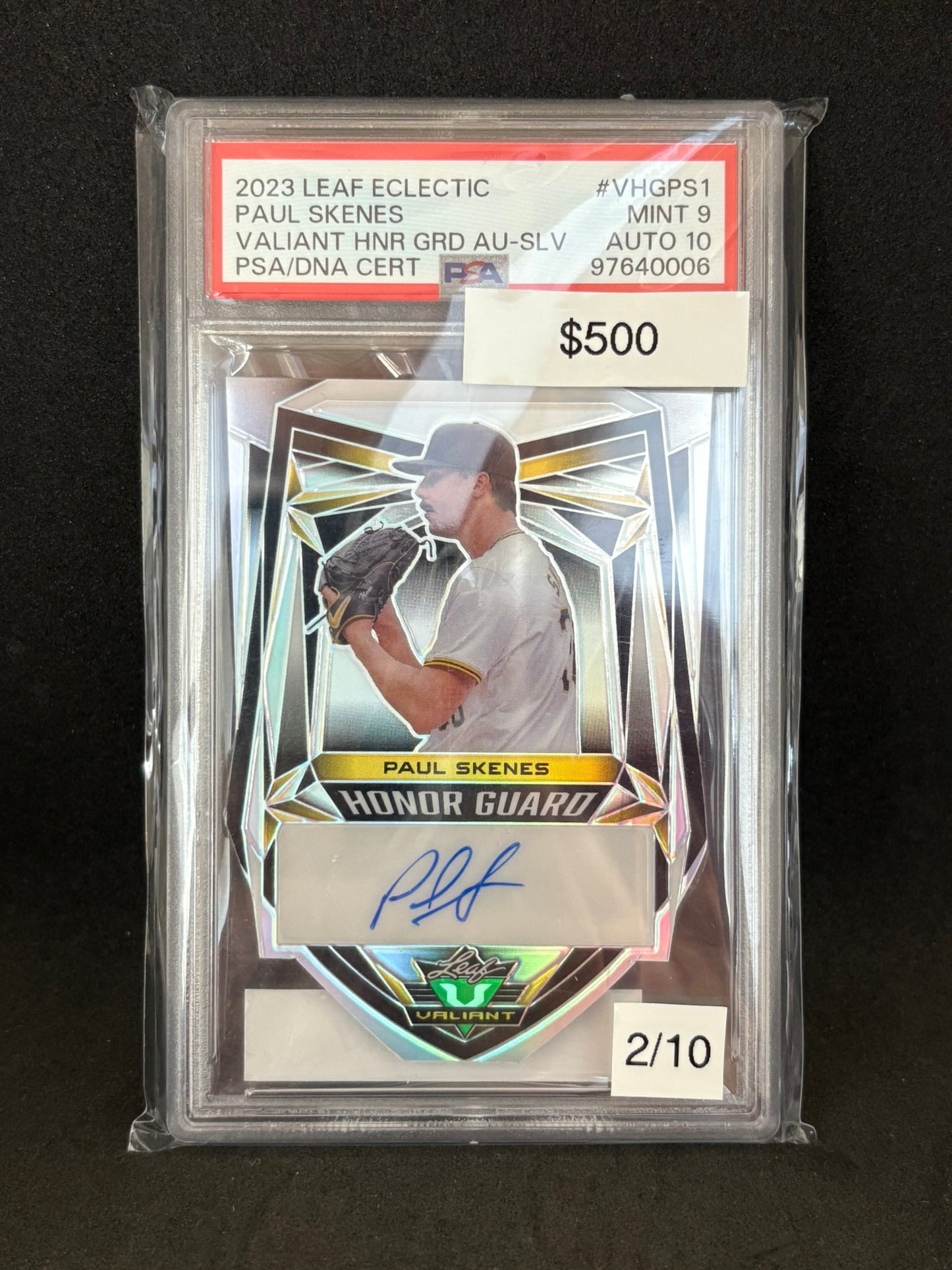 Paul Skenes Rookie 2023 Leaf Die Cut Autograph 2/10 PSA 9 - AUTO 10