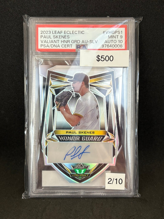 Paul Skenes Rookie 2023 Leaf Die Cut Autograph 2/10 PSA 9 - AUTO 10