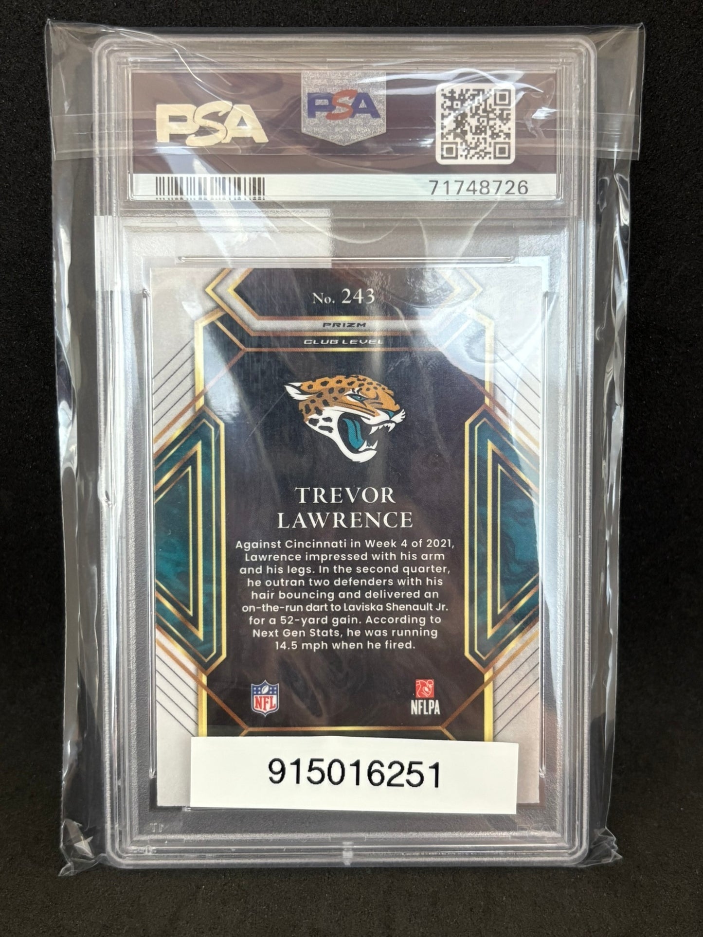 Trevor Lawrence 2021 select cosmic prizm PSA 9